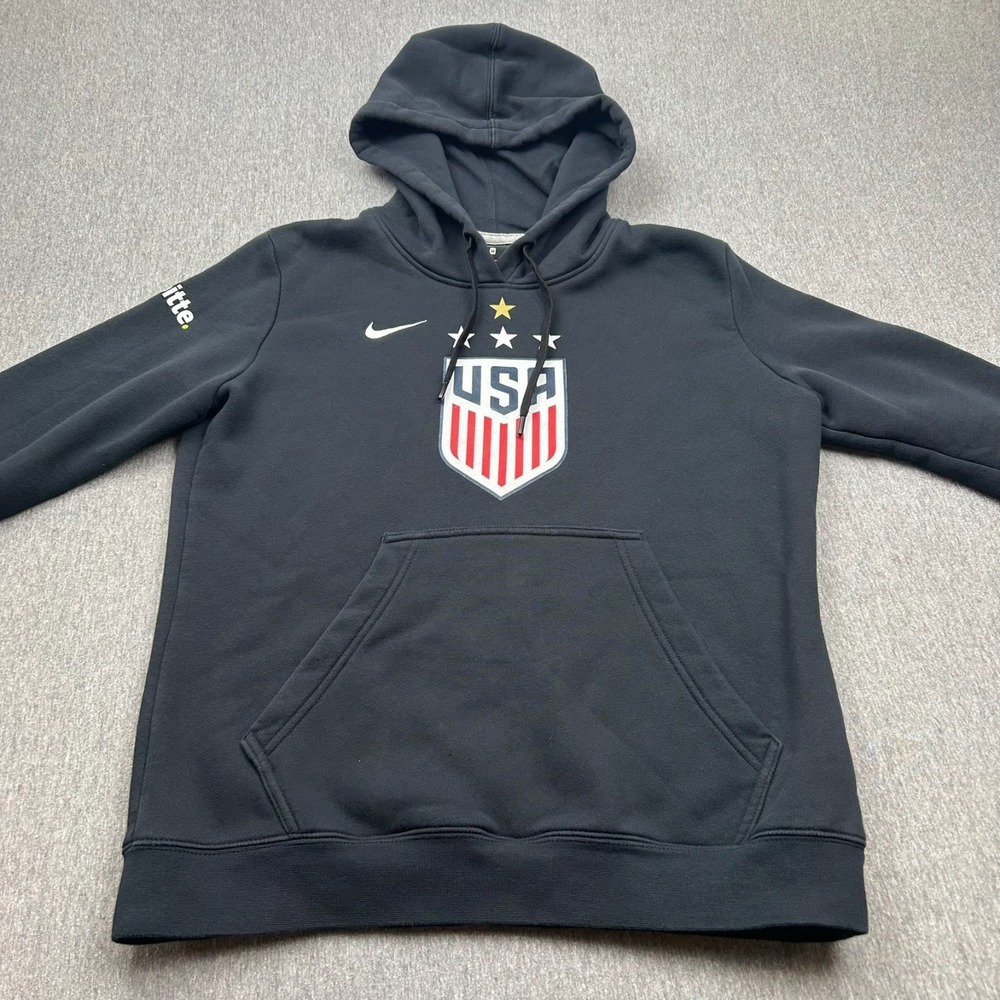 Nike Club Fleece USA Soccer Hoodie Sweatshirt Womens Medium Black Pullover *LOGO - Picture 3 of 16